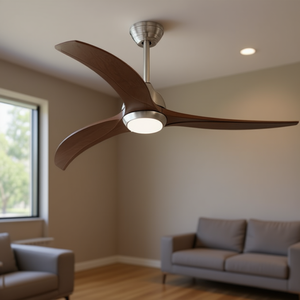 Ventilateur de plafond 52 pouces 3 pales Moteur DC Télécommande Intérieur Avec lumière Nickel tacheté Noyer - Product Image 2