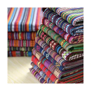 Wholesale Of 100% Polyester Linen Thickened Ethnic Style Printed Fabric DIY Hand Sewn Shawl Bags Pillows Tablecloths Decorations