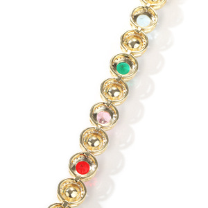 Stile <span class=keywords><strong>TIFFANI</strong></span> luce di lusso gioielli estivi per le donne della catena di moda collana di perle colorate bracciale in rame con zircone alla moda - Product Image 5