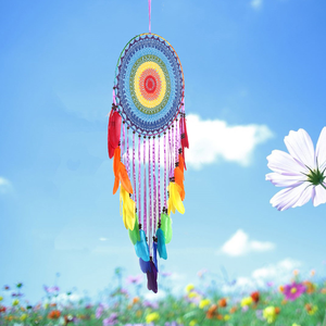 Décoration en plumes en gros - Carillons éoliens traditionnels faits à la main, <span class=keywords><strong>attrape</strong></span>-rêves suspendus, décoration, cadeau, <span class=keywords><strong>kit</strong></span> de bricolage artisanal - Product Image 5