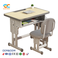 Bureau d'étude rembourré pour enfants avec chaise à coussin 70x50cm, réglable de 64 à 76cm, avec étagère à livres, bureau et chaise pour étudiants à domicile OEM