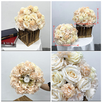 Boule de fleurs artificielle en soie blanche, grande et réaliste, pour centre de table, idéale pour les propositions de mariage, les événements et les réunions