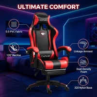 Fauteuil de bureau AOR ergonomique à dossier haut en cuir PU, base oscillante avec pédale, vérin à gaz 3 positions, accoudoirs réglables, rotation à 360 degrés