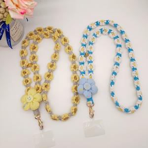 Mode <span class=keywords><strong>téléphone</strong></span> portable lanière <span class=keywords><strong>bandoulière</strong></span> corde Anti-perte chaîne <span class=keywords><strong>bandoulière</strong></span> tissé à la main marguerite fleur tournesol <span class=keywords><strong>collier</strong></span> <span class=keywords><strong>bijoux</strong></span> - Product Image 3