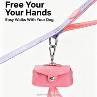 Sac de ramassage de déjections canines en cuir PU pour la promenade en extérieur, distributeur de sacs à déjections pour animaux de compagnie, pochette de transport pour déjections pour laisse