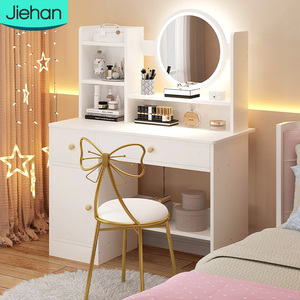 Coiffeuse Offres Spéciales de maquillage vanités en gros <span class=keywords><strong>prix</strong></span> pas cher petites commodes avec miroir à lumière led et tiroirs pour la chambre à coucher - Product Image 1