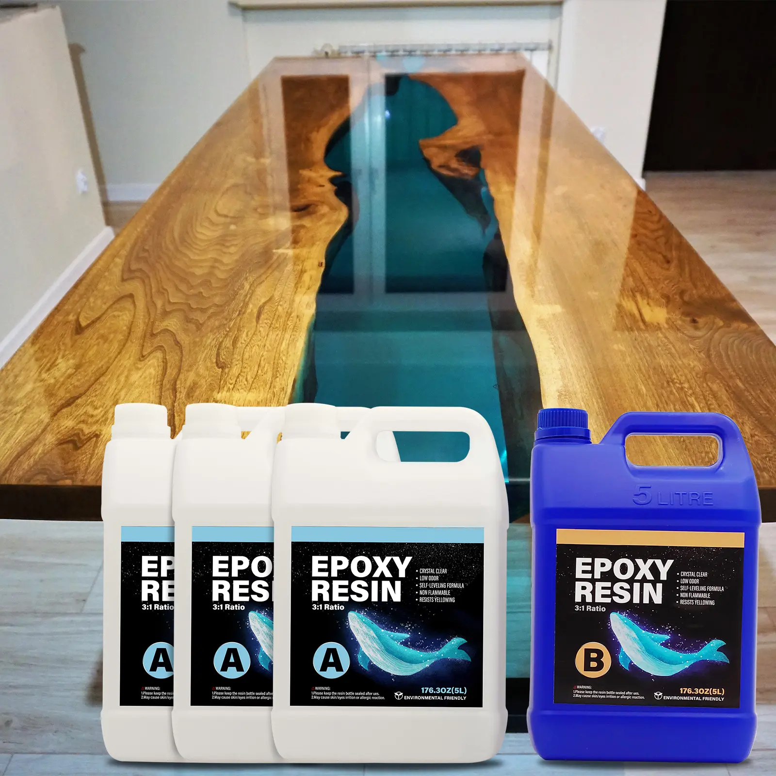 Nhựa Epoxy Trong Suốt Pha Lê Giá Nhà Sản Xuất Chất Lượng Cao Cho Bàn Gỗ Sông Nhựa Epoxy Bàn Nhà Hàng