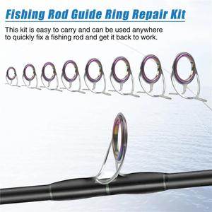 10 pz kit di riparazione di una canna da pesca in ceramica anello in acciaio inox doppio piede canne da pesca Guide accessori per la pesca - Product Image 6