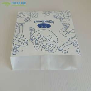 Bolsa de pastelería de papel Kraft a prueba de grasa con impresión azul celeste personalizada de 80GSM para pan, galletas, Brownie, galletas, pasteles, bollos, panadería para llevar - Product Image 5