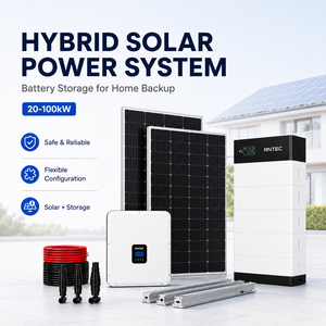 ระบบพลังงานแสงอาทิตย์แบบไฮบริดครบวงจร 20kW 50kW 100kW พร้อมแบตเตอรี่สำรองไฟสำหรับใช้งานแบบออฟกริดและออนกริด ระบบพลังงานแสงอาทิตย์ + แบตเตอรี่แบบผสมผสาน - Product Image 1