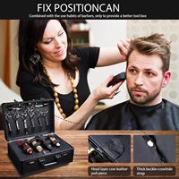 Étui de rangement professionnel pour kit de barbier, étui de transport pour tondeuses, double couche, grand organisateur d'outils de voyage pour barbiers