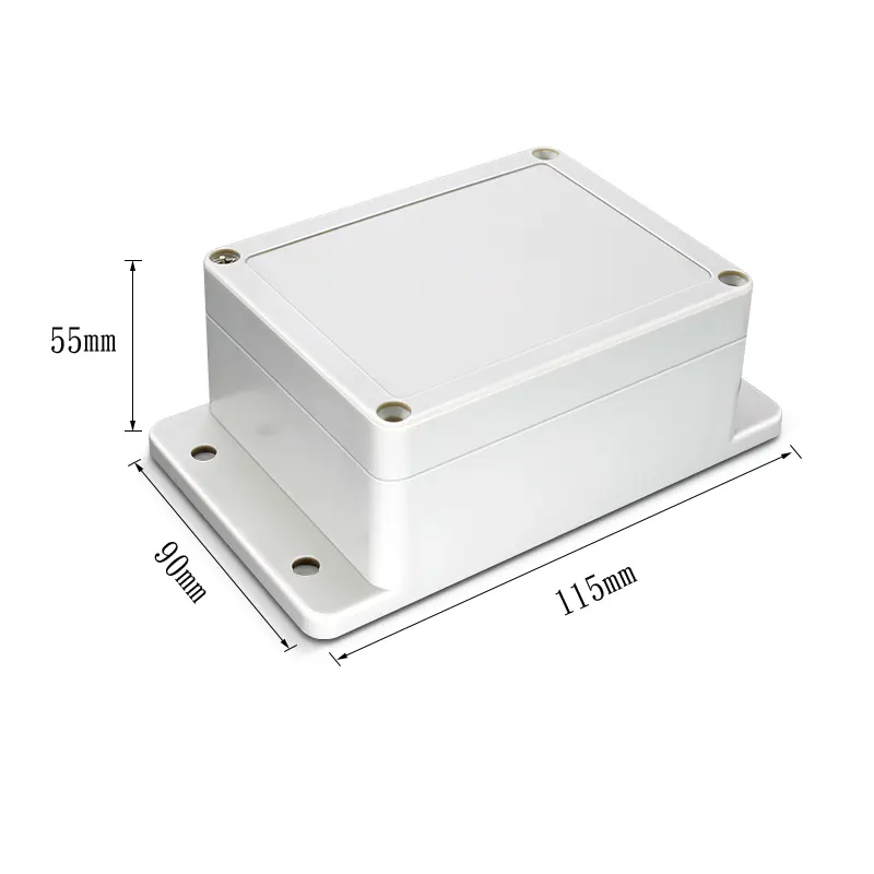 Caixa de junção impermeável eletrônica plástica exterior IP65 para uso externo, caixa de junção com flange, personalização de fábrica