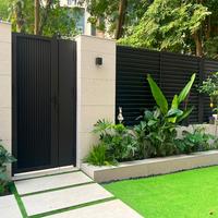 Clôture décorative extérieure moderne en aluminium à lames horizontales, pare-vent réglable, résistante aux intempéries pour jardins