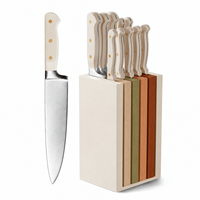 Couteaux de cuisine TOALLWIN, couteaux japonais en acier inoxydable, ensemble de couteaux de chef 3Cr13 avec bloc magnétique