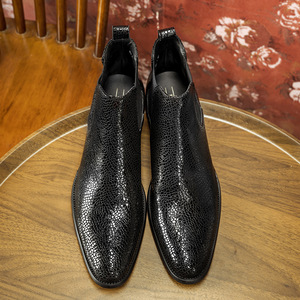 Bottes courtes décontractées pour hommes en cuir véritable haut de gamme, style Oxford, antidérapantes, toutes saisons - Product Image 1