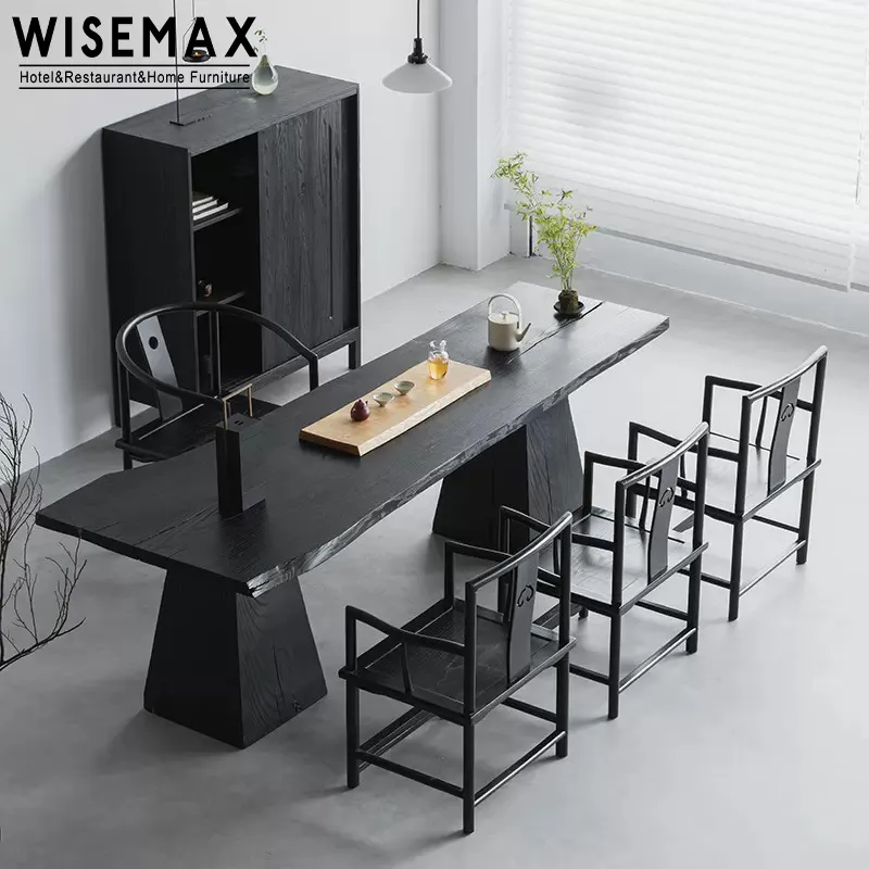 WISEMAX FURNITUREモダンダイニングルーム家具ソリッドアッシュウッドダイニングテーブルナチュラルエッジテーブルトップネゴシエーションテーブル家庭用