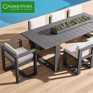 Ensemble <span class=keywords><strong>de</strong></span> <span class=keywords><strong>table</strong></span> <span class=keywords><strong>et</strong></span> <span class=keywords><strong>de</strong></span> chaises <span class=keywords><strong>de</strong></span> salle à manger en aluminium d'extérieur, <span class=keywords><strong>de</strong></span> haute qualité, imperméable, meubles <span class=keywords><strong>de</strong></span> patio pour villa, hôtel, cour, <span class=keywords><strong>jardin</strong></span> - Product Image 1