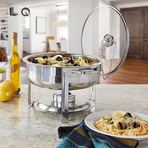 Lusso 5L argento Cheffing piatti divisi interno scaldare piatto Catering matrimonio Buffet Server vetro attrezzature per riscaldamento degli alimenti - Product Image 5