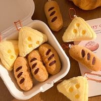 Porte-clés pendentif en peluche Baguette Fromage, cadeau promotionnel, accessoire de sac, rembourrage en coton PP, 10 cm, à partir de 14 ans