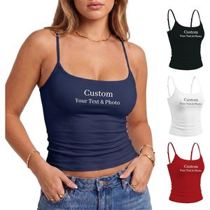 Camiseta Personalizada con Tirantes Finos para Mujer, Top Corto con Texto y Foto Personalizados, Regalo de Verano, Ropa Moderna - Product Image 1