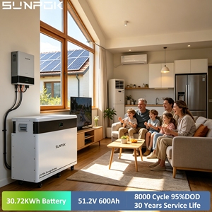 Sunpok ชุดแบตเตอรี่ลิเธียมไอออน LiFePO4 600Ah 51.2V 48V 30kWh ระบบจัดเก็บพลังงานที่บ้าน<span class=keywords><strong>30KW</strong></span> แบตเตอรี่ลิเธียมสำหรับพลังงานแสงอาทิตย์ - Product Image 1