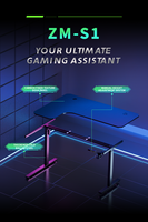 Bureau de jeu en forme de L extensible AOR L1 avec éclairage RVB, construction en métal et bois, design de refroidissement pour utilisation à domicile avec PC