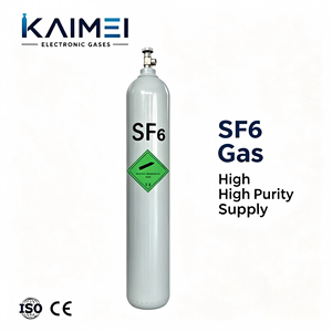Gas Hexafluoruro de Azufre (SF6) de Alta Pureza 99.999% 5N para Aislamiento GIS y Grabado de Semiconductores, Cilindro de 47L, Fabricante - Product Image 1