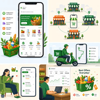 Sistema Inteligente de Gestión de Inventario y Entrega de Comestibles para Múltiples Tiendas, Automatización de Pedidos, Coordinación con Proveedores, Multi-idioma, Internet