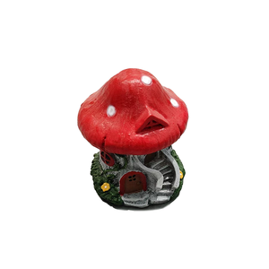 Delicate Nieuwe <span class=keywords><strong>Polyresin</strong></span> Ambachten Mooie Rode Paddestoel Huis Beeldje Voor Buiten En Huis Decor Mooie Rode Beelden - Product Image 4