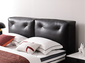 Lit double 1,8 m de style minimaliste, lit flottant en cuir <span class=keywords><strong>Dilan</strong></span>, dossier rembourré en duvet doux, éclairage, fenêtre flottante - Product Image 3