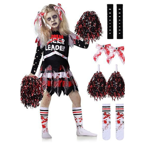 Alta calidad Halloween niños Zombie <span class=keywords><strong>animadora</strong></span> traje niños niña baile Rendimiento uniforme falda traje - Product Image 4