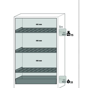 Gabinete de Almacenamiento de Baterías Asecos ION-STORE-90, Azul Acero, con Cerradura, a Prueba de Explosiones, Ensamblado - Product Image 2