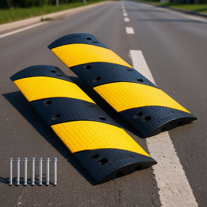 Paquete de 2 Reductores de Velocidad de Goma de 23 Pulgadas y 30 mm de Altura, Resistentes, para Superficies de Asfalto, con 2 Canales e Instalación Fija - Product Image 2