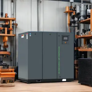 Nouveau 5.5KW 7.5hp 600L/min 8bar petit compresseur d'air à défilement sans huile 380V 50Hz moteur Permanent alimenté en courant alternatif