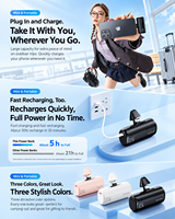 Batterie externe portable ultra-compacte HYTO, petite taille, 22,5 W, charge rapide, 5000 mAh, compatible avec les téléphones iPhone et Android