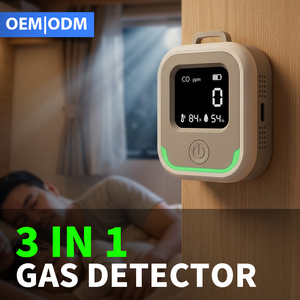 3-in-1 Tragbarer Gasdetektor-<span class=keywords><strong>Alarm</strong></span> für Outdoor-Camping mit Kohlenmonoxid-, Temperatur- und Feuchtigkeitswarnung sowie Vibrationsalarm - Product Image 1