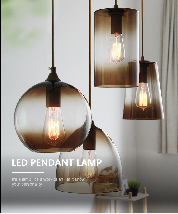 Modern Style Decoration Residential Bathroom Office 9W Red Coffee E27 Pendant Light