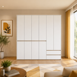 Armoire autoportante verrouillable pour appartements partagés, unité de rangement de chambre en bois massif à assembler soi-même - Product Image 4