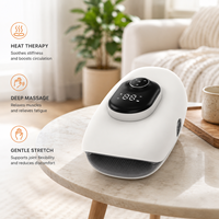 Masseur de main électrique sans fil portable rechargeable à compression thermique et pétrissage pour soulager la douleur du canal carpien
