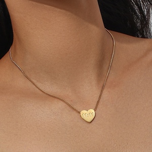 Collier en forme de cœur personnalisé Gogem avec gravure Logo personnalisé Chiffres romains 11:11 Vous êtes mon seul et unique - Product Image 1