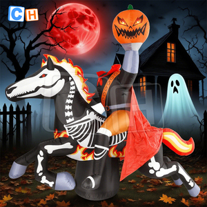 Decoración Inflable de Fantasma Montando una Moto para Jardín de Halloween, Material de Tela Oxford y PVC - Product Image 1