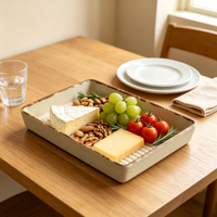 Assiette carrée rustique en mélamine sans BPA, écologique, résistante au lave-vaisselle, minimaliste, 7,5 pouces, pour fête japonaise, vente en gros