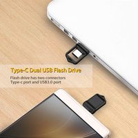2 Paket SUNKANGKIE SK-otg01 Super Mini OTG USB 3.0 Tipe-C Flash Drive Logam 2-in-1 Thumb Drive Portabel untuk Ponsel Pintar