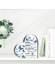 <span class=keywords><strong>Plaque</strong></span> commémorative en forme <span class=keywords><strong>de</strong></span> coeur en acrylique, signe <span class=keywords><strong>de</strong></span> condoléance avec motif, cadeau <span class=keywords><strong>de</strong></span> souvenir <span class=keywords><strong>de</strong></span> deuil pour Thanksgiving et Noël, B - Product Image 3