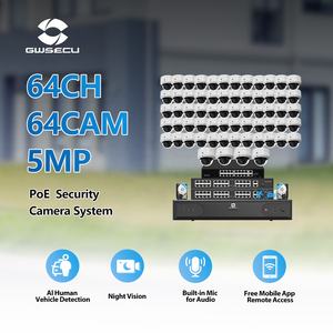 Système de surveillance par caméra IP PoE GWSECU 64 canaux, 64x 5MP, détection de visage par IA, vision nocturne, CCTV commercial pour entreprises - Product Image 2