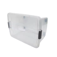 Sac de rangement en plastique transparent durable de 12 gallons avec couvercle et roulettes