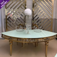 Nouvelle Arrivée : Table de Banquet d'Hôtel en Acier Inoxydable, Design Moderne et Luxueux, en Forme d'Éventail, pour Mariages et Réceptions