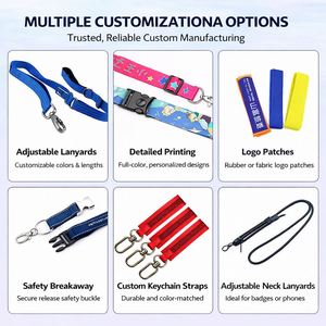 Nylon Fabric ID Lanyard Silk Screen Printed <b>Name</b> Badge Strap Washable Eco-Friendly Multi-Color Vinyl PVC Neck Strap Carabiner - Product Image 6