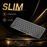 Keyboard Komputer Kantor Nirkabel Ultra Tipis 2.4G Bluetooth Isi Ulang Grosir