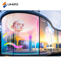 UHLED Intérieur et extérieur Écran LED adhésif souple super mince P6 P8 P10 Film LED flexible pour écran transparent